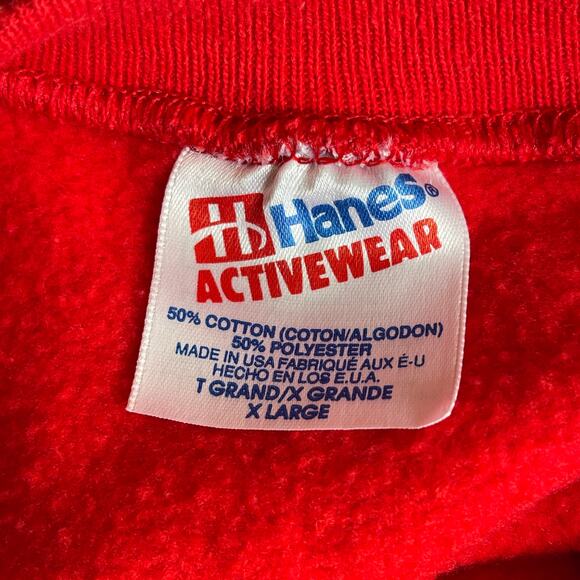 VINTAGE 90s Hanes International MERRY CHRISTMAS Ugly Christmas Sweatshirt Sz XL - Picture 5 of 5